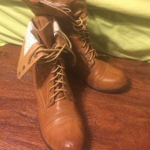 Chestnut combat boots