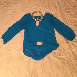 Sheer teal blouse