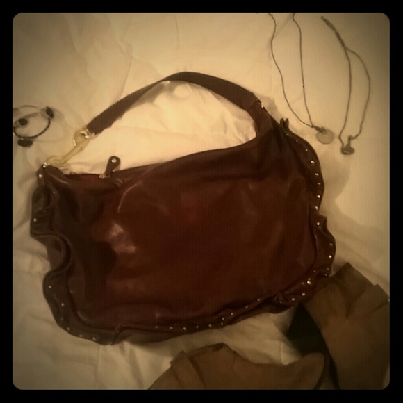 REDUCED!!! Large Big Buddha Burgendy Purse - Picture 1 of 4