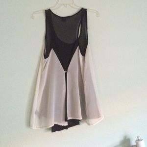 Black and white sheer tank top.