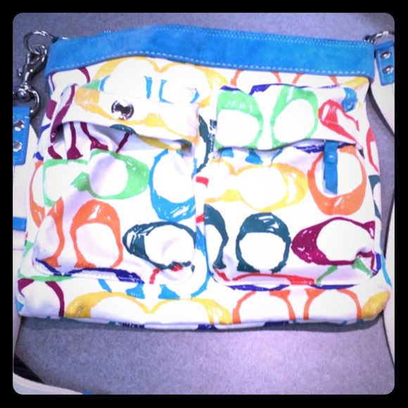 Bundle cross body coach purse & polkadot dress