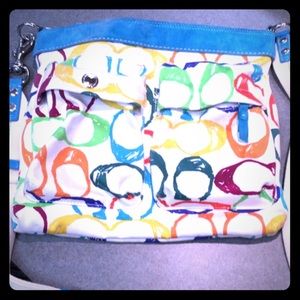 Bundle cross body coach purse & polkadot dress