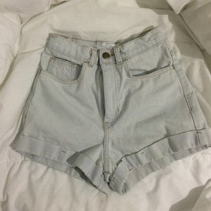American Apparel high waist Jean cuff shorts