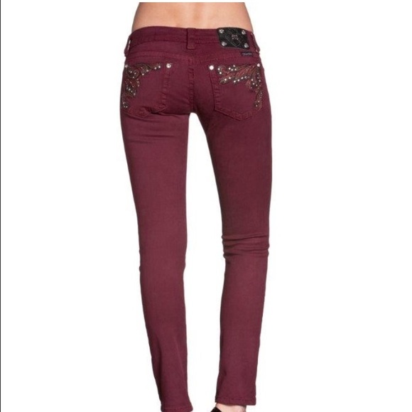 Miss Me Denim - Burgundy Miss Me Jeans from Buckle
