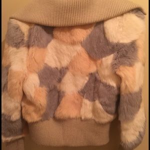 100% rabbit fur Bebe coat.