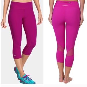 Under Armour Pink stretch Running Capri