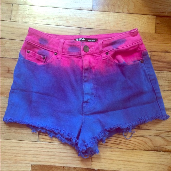 BDG high waisted boho hippie jean shorts pink - Picture 1 of 4