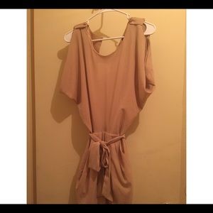 Xoxo nude back out dress