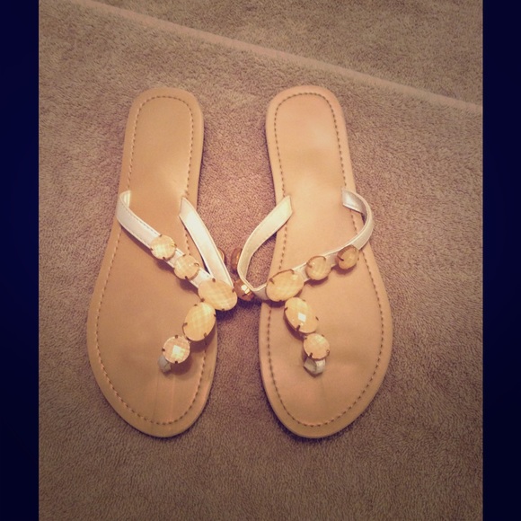 Jeweled sandals. Worn once!