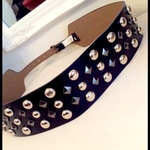 Black studded wide belt