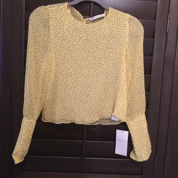 Zara zip sleeve heart top