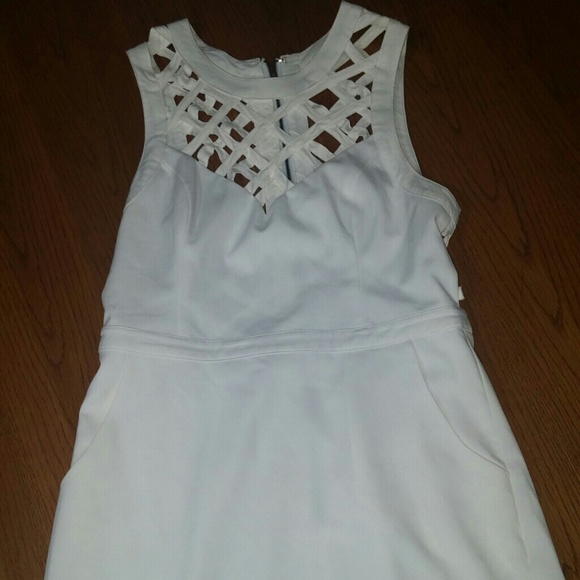 White Sweetheart Lattice Dress