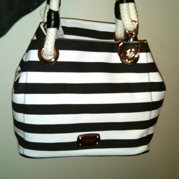 **Sold!** Mk Marina black n white striped