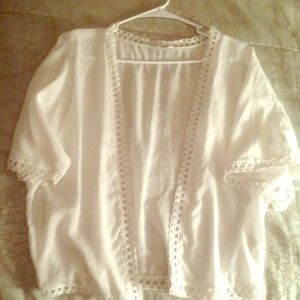 AEO White Kimono Jacket Top - NWOT