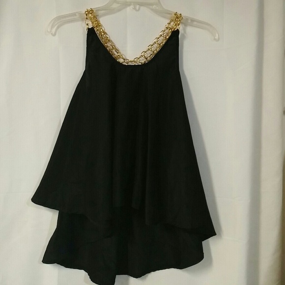 Black highlow flowy chain link halter