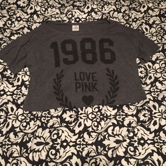 PINK grey crop top