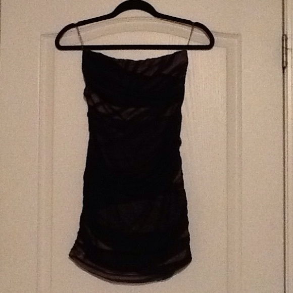 Black and pink shear dress