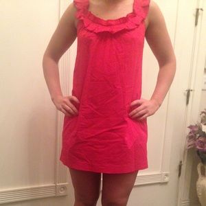 Coral ruffle dress