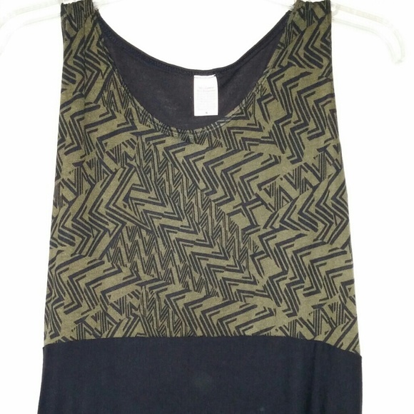 Black and Camo Green Tribal Tank
