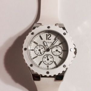 White Silicon Guess Watch