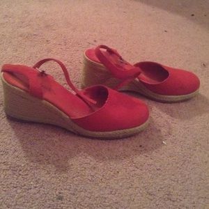 Chadwick's Red Espadrille Wedges