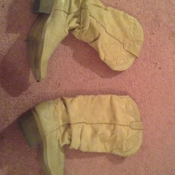 Tan Leather and Suede cowgirl boots