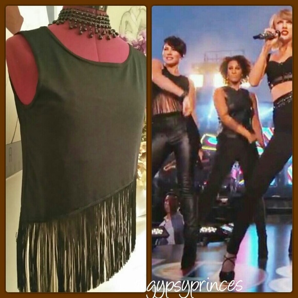SALE H.P. SHAKE IT OFF FRINGE TOP - Picture 2 of 4