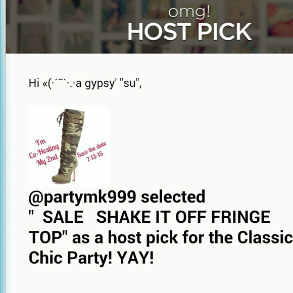 SALE H.P. SHAKE IT OFF FRINGE TOP - Picture 4 of 4