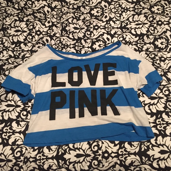 PINK blue and white striped shirt