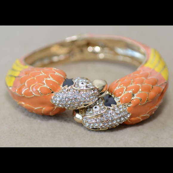 Dual Headed Orange Parrot Bangle