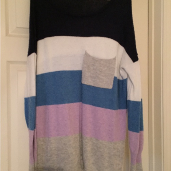 Boutique multi color wool sweater (navy)
