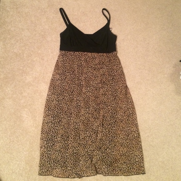 Black and leopard/cheetah dress