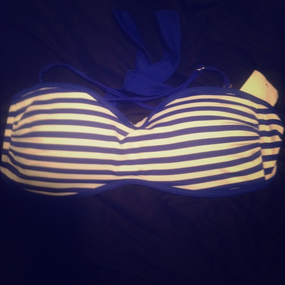 BLUE AND WHITE  JESSICA SIMPSON  BATHING SUIT TOP