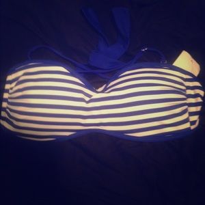 BLUE AND WHITE  JESSICA SIMPSON  BATHING SUIT TOP