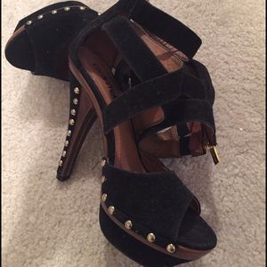 Black gold studded shoes