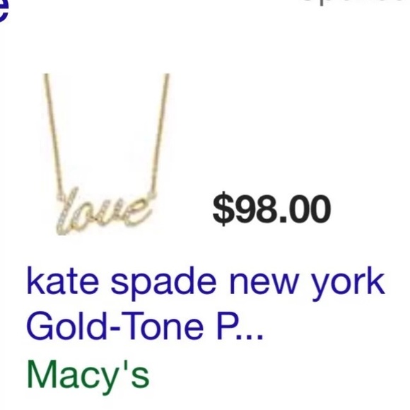 Kate Spade SAY YES "Love" Pave Crystal Necklace - Picture 2 of 4