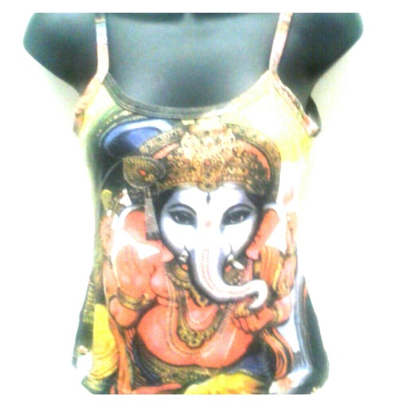 Cotton Ganesha (Elephant God) tank top