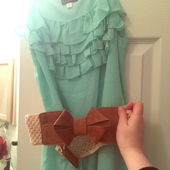 Turquoise Romper w/ a belt!