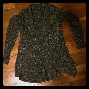 Woven grey cardigan - LONG arms!