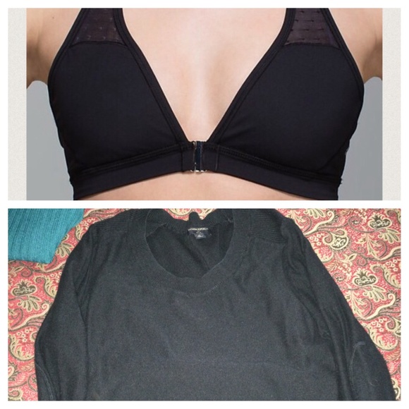 Lululemon easy breathe bra/banana republic sweater