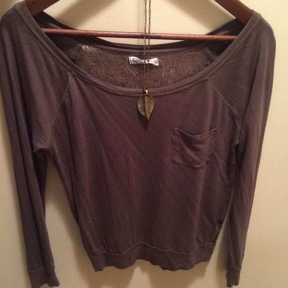 Long sleeve army green top