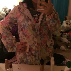 Flower Print Trench Coat