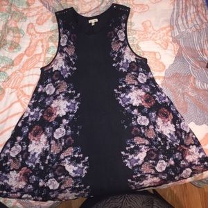 Flowy vintage floral dress+Floral Crop Top bundle