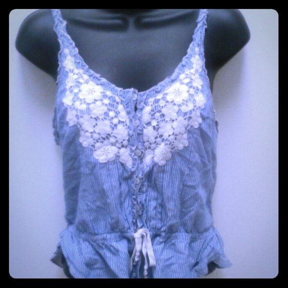 Blue and White Stripped Top