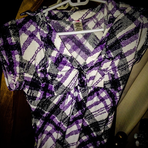 White black and purple top