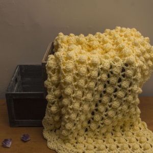 Yellow popcorn baby blanket