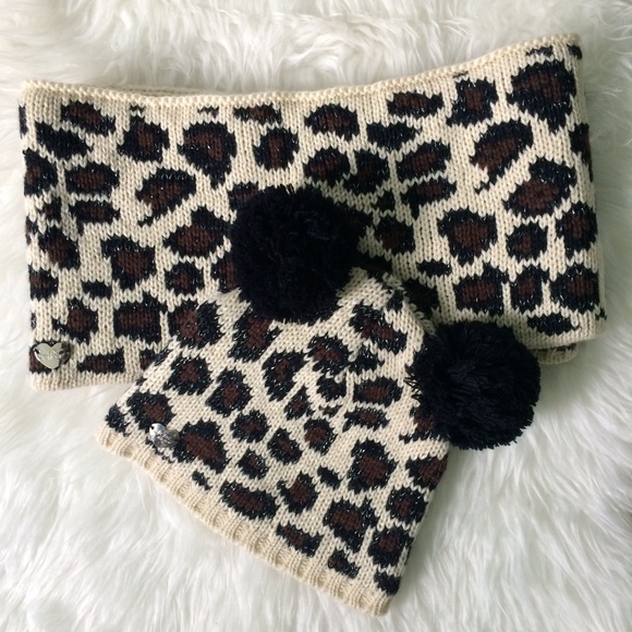 Betsey Johnson Accessories - Betsey Johnson Scarf + Beanie Set, Leopard