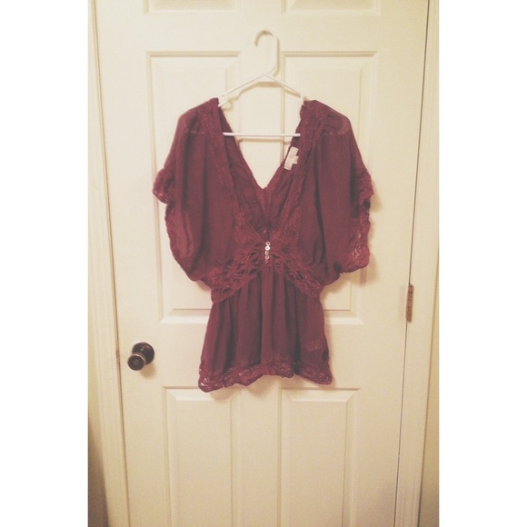 Purple lace dolman blouse