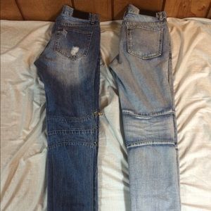 Size 30 waist embellish biker jeans.