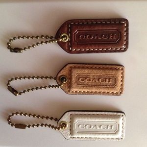Lot of Coach Leather Hangtag Key Fob Keychain